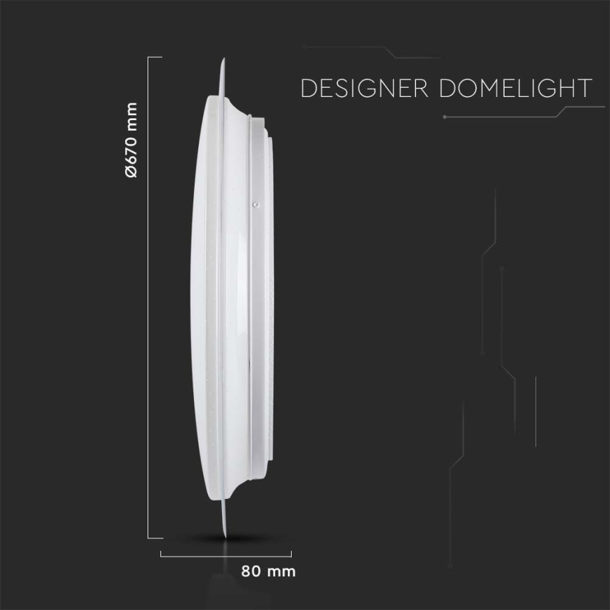 LED Hämardatav laevalgusti LED/72W/230V 3000-6500K d. 67 cm valge + kaugjuhtimispult