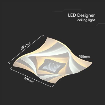 LED Hämardatav laevalgusti LED/75W/230V 3000-6500K 49,5x49,5 cm + kaugjuhtimispult