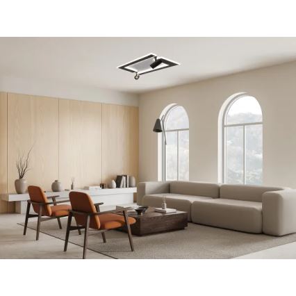 LED Hämardatav laevalgusti LED/80W/230V 3000-6500K must + kaugjuhtimispult