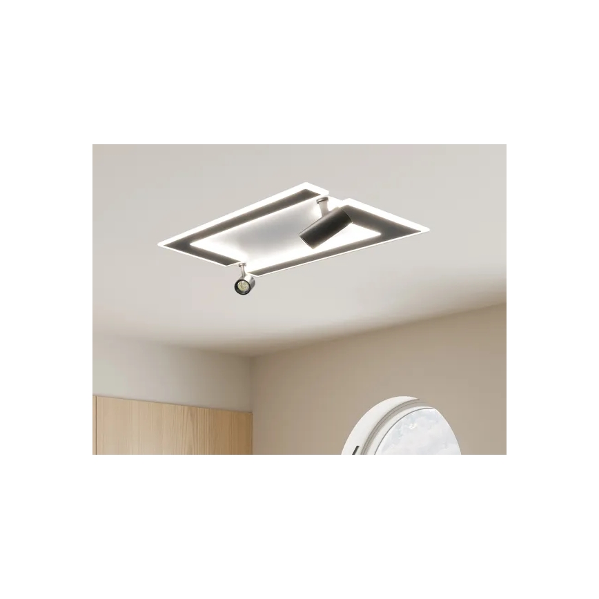 LED Hämardatav laevalgusti LED/80W/230V 3000-6500K must + kaugjuhtimispult