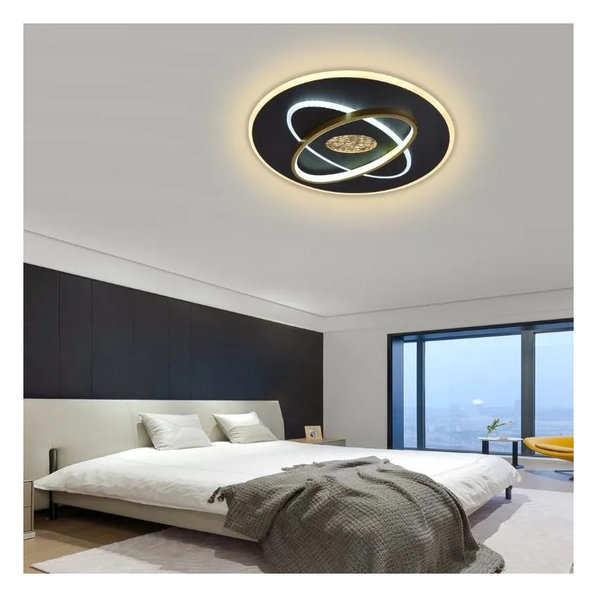 LED Hämardatav laevalgusti LED/80W/230V 3000-6500K must + kaugjuhtimispult