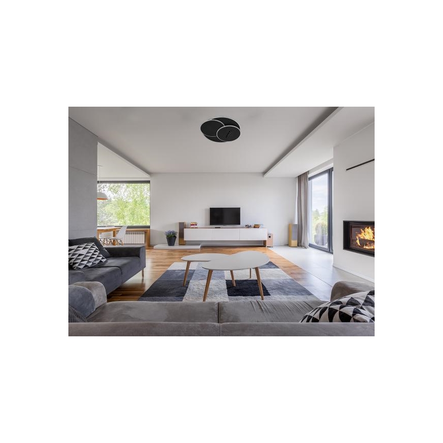 LED Hämardatav laevalgusti LED/90W/230V 3000-6500K must + kaugjuhtimispult