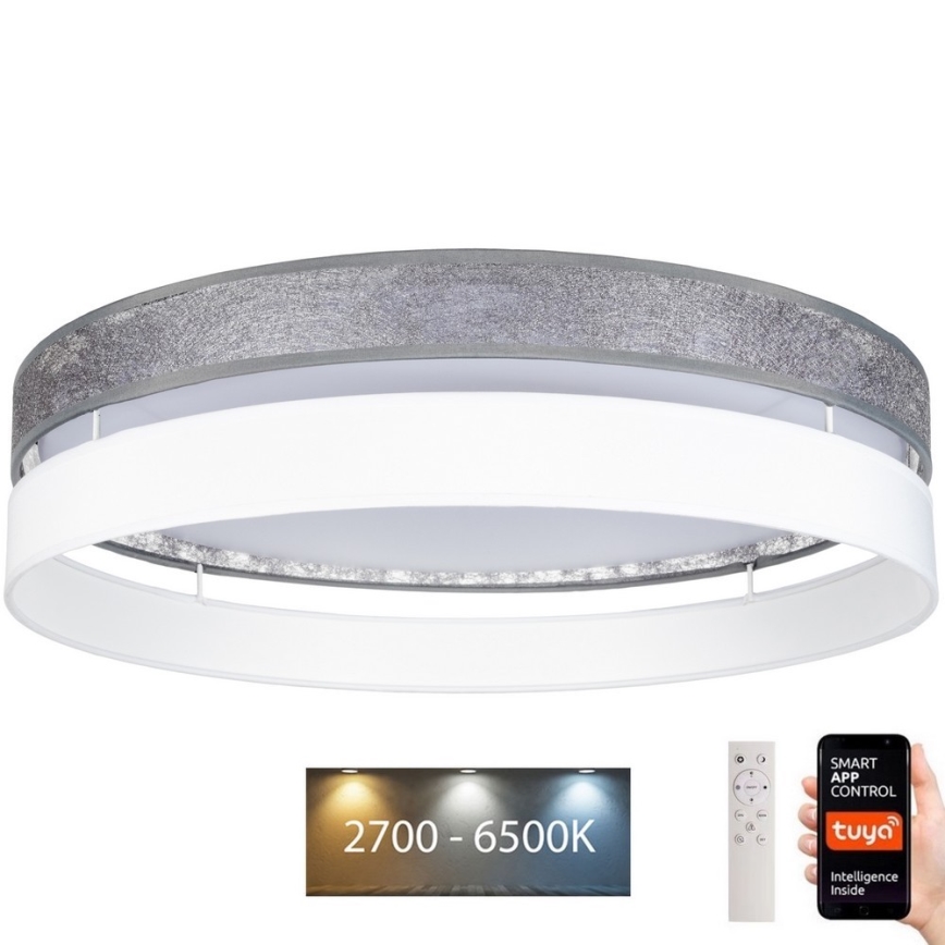 LED Hämardatav laevalgusti LIMA LED/36W/230V 2700-6500K Wi-Fi Tuya + kaugjuhtimispult hõbedane/valge