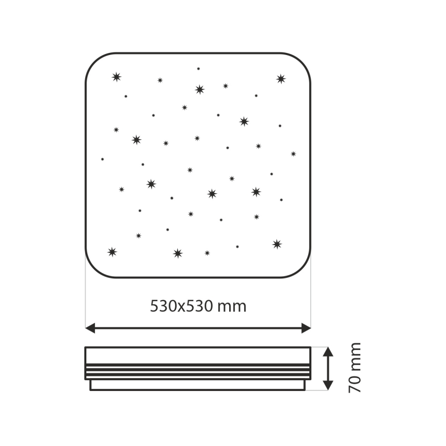 LED Hämardatav laevalgusti MANA LED/60W/230V 2700-6500K 53x53 cm + kaugjuhtimispult