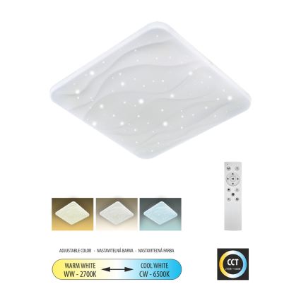 LED Hämardatav laevalgusti NERIS LED/36W/230V 2700-6500K 43x43 cm + kaugjuhtimispult