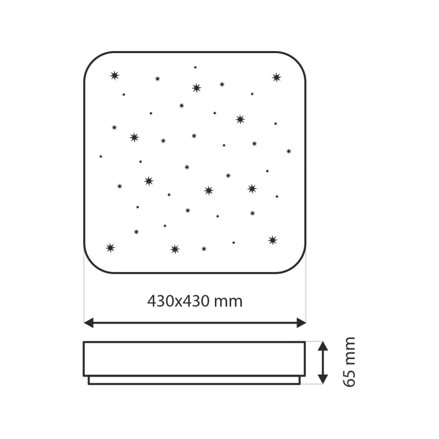 LED Hämardatav laevalgusti NERIS LED/36W/230V 2700-6500K 43x43 cm + kaugjuhtimispult