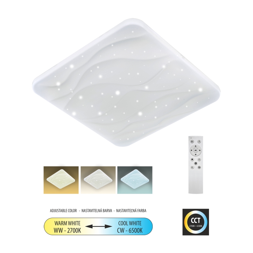 LED Hämardatav laevalgusti NERIS LED/60W/230V 2700-6500K 53x53 cm + kaugjuhtimispult
