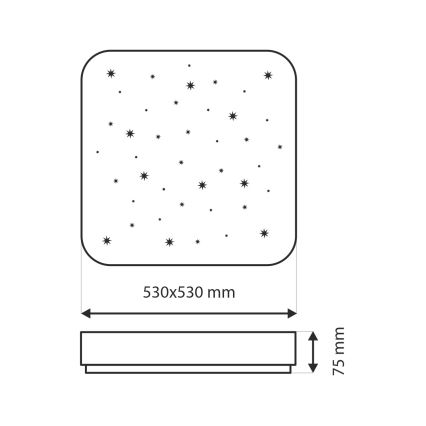 LED Hämardatav laevalgusti NERIS LED/60W/230V 2700-6500K 53x53 cm + kaugjuhtimispult