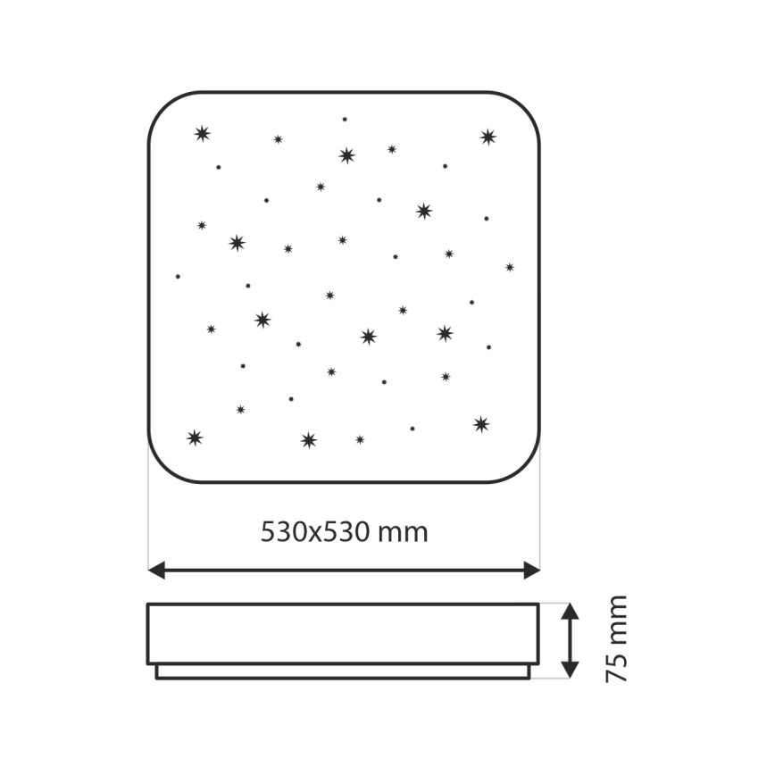 LED Hämardatav laevalgusti NERIS LED/60W/230V 2700-6500K 53x53 cm + kaugjuhtimispult