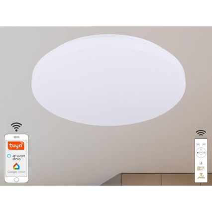 LED Hämardatav laevalgusti OPAL LED/48W/230V 2700-6500K Wi-Fi Tuya valge + kaugjuhtimispult