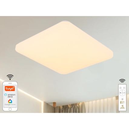 LED Hämardatav laevalgusti OPAL LED/48W/230V 2700-6500K Wi-Fi Tuya valge + kaugjuhtimispult