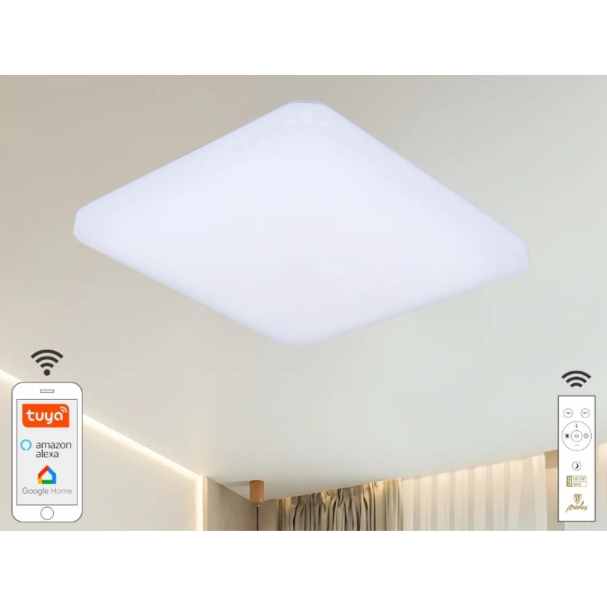 LED Hämardatav laevalgusti OPAL LED/48W/230V 2700-6500K Wi-Fi Tuya valge + kaugjuhtimispult