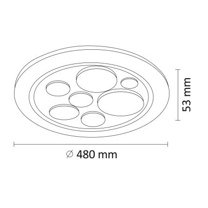 LED Hämardatav laevalgusti PLANET LED/72W/230V d. 48 cm 3000-6500K + Pult