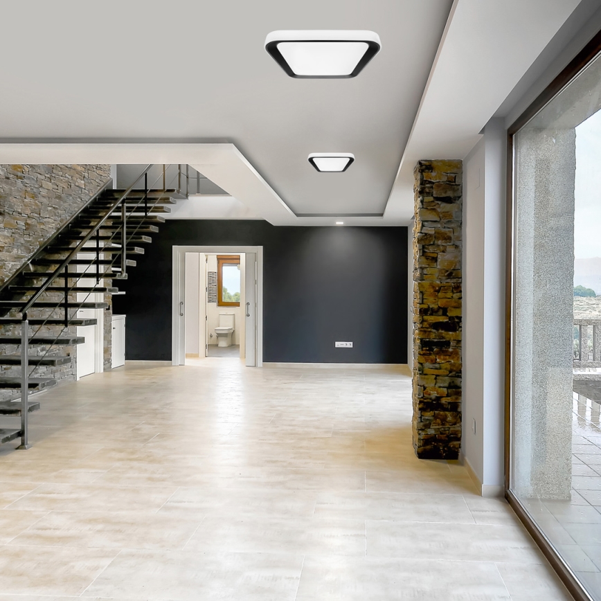 LED Hämardatav laevalgusti QUADRO LED/38W/230V 3000-6000K valge/must + pult