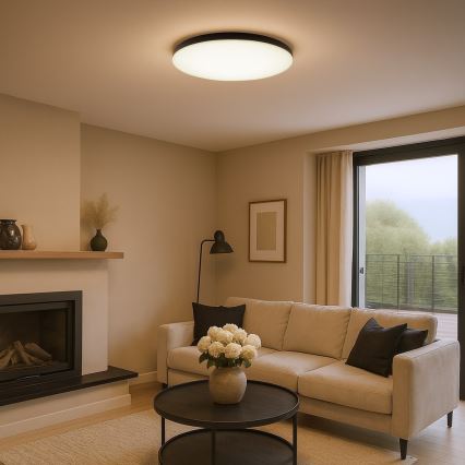 LED-hämardatav laelamp SIENA LED/80W/230V 3000-6000K läbimõõt 75 cm must + kaugjuhtimispult