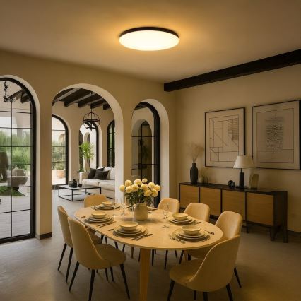 LED-hämardatav laelamp SIENA LED/80W/230V 3000-6000K läbimõõt 75 cm must + kaugjuhtimispult