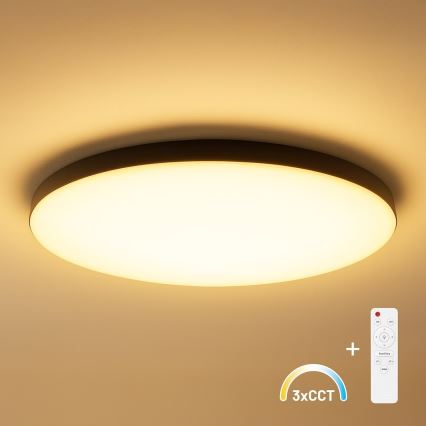 LED-hämardatav laelamp SIENA LED/80W/230V 3000-6000K läbimõõt 75 cm must + kaugjuhtimispult