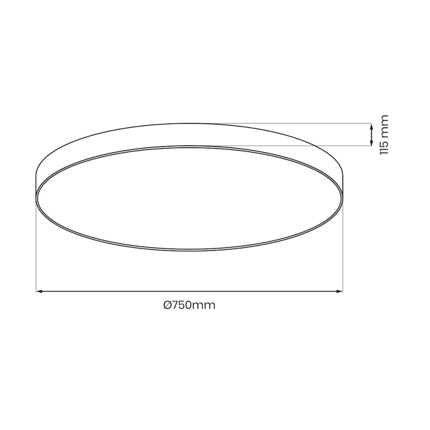 LED-hämardatav laelamp SIENA LED/80W/230V 3000-6000K läbimõõt 75 cm must + kaugjuhtimispult