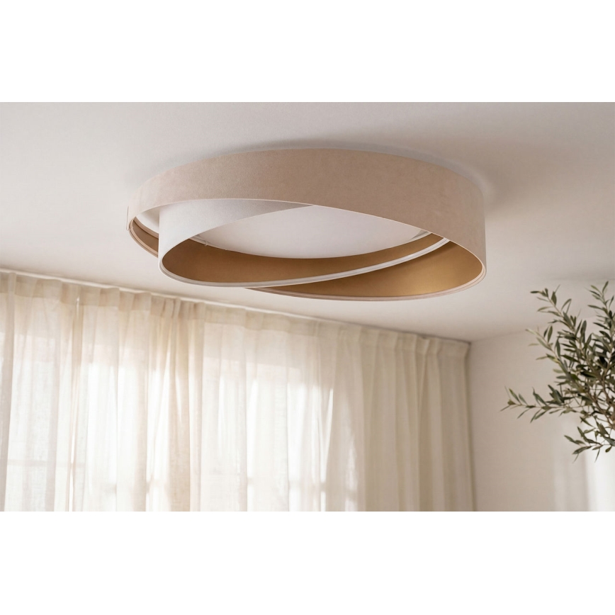 LED-hämardatav laevalgusti SMART GALAXY MODERN LED/24W/230V 3000–6500 K läbimõõt 55 cm beež/valge/kuldne + kaugjuhtimispult