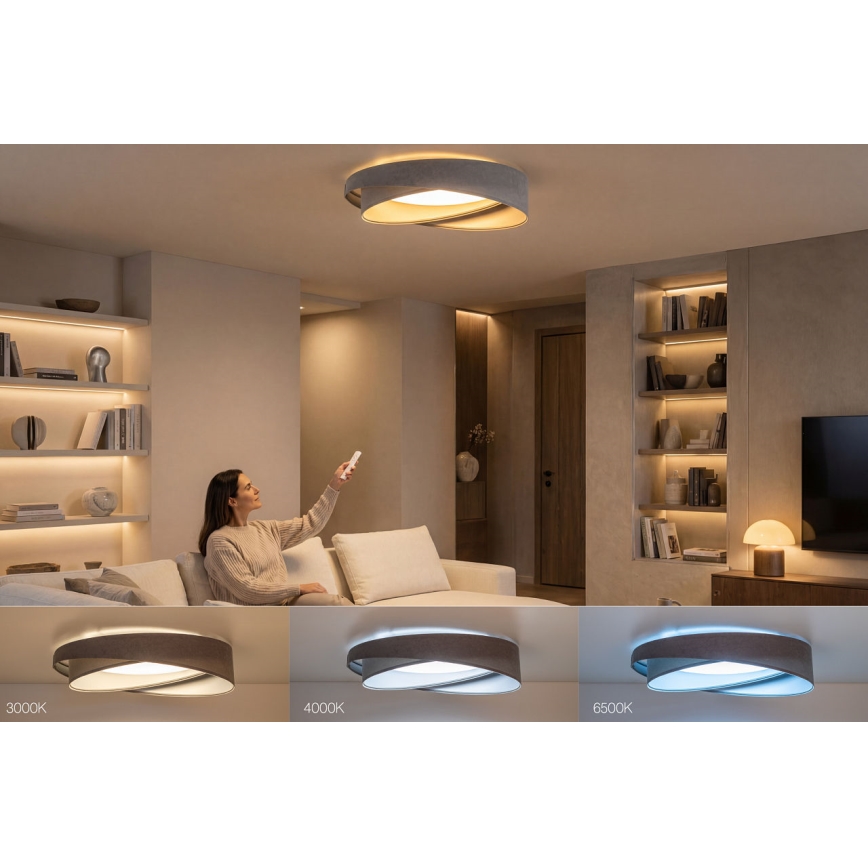 Hämardatav LED-laelamp SMART GALAXY MODERN LED/24W/230V 3000-6500K läbimõõt 55 cm hall/hõbedane + kaugjuhtimispult