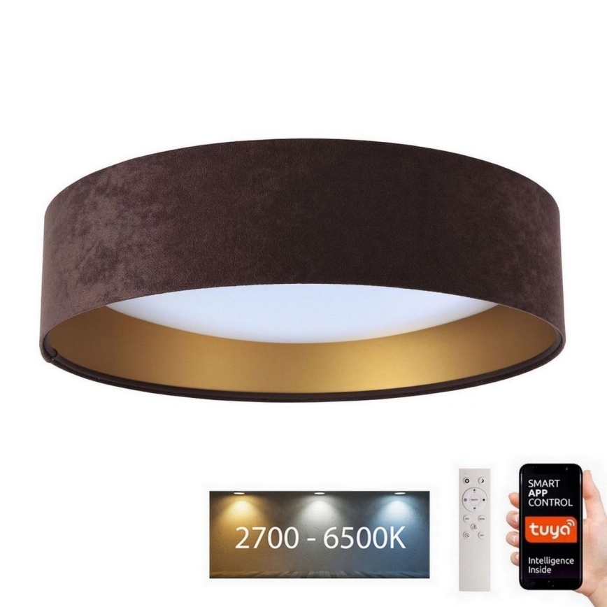 LED Hämardatav laevalgusti SMART GALAXY LED/24W/230V d. 45 cm 2700-6500K Wi-Fi Tuya pruun/kuldne + kaugjuhtimispult