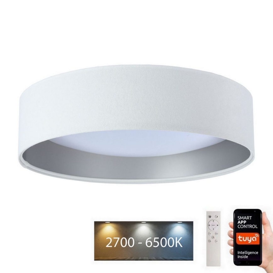 LED Hämardatav laevalgusti SMART GALAXY LED/24W/230V d. 45 cm 2700-6500K Wi-Fi Tuya valge/hõbedane + kaugjuhtimispult