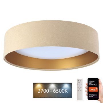 LED Hämardatav laevalgusti SMART GALAXY LED/36W/230V d. 55 cm 2700-6500K Wi-Fi Tuya beež/kuldne + kaugjuhtimispult