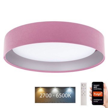 LED Hämardatav laevalgusti SMART GALAXY LED/36W/230V d. 55 cm 2700-6500K Wi-Fi Tuya roosa/hõbedane + kaugjuhtimispult