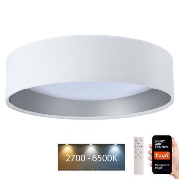 LED Hämardatav laevalgusti SMART GALAXY LED/36W/230V d. 55 cm 2700-6500K Wi-Fi Tuya valge/hõbedane + kaugjuhtimispult