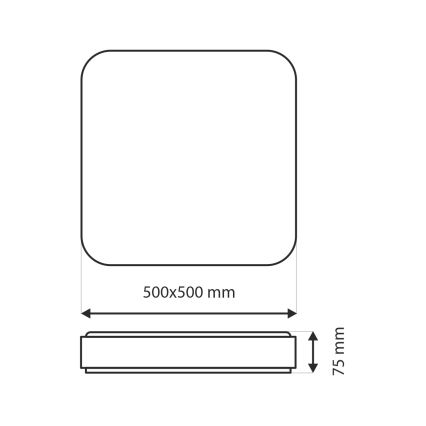LED Hämardatav laevalgusti UNA LED/60W/230V 2700-6500K 50x50 cm + kaugjuhtimispult