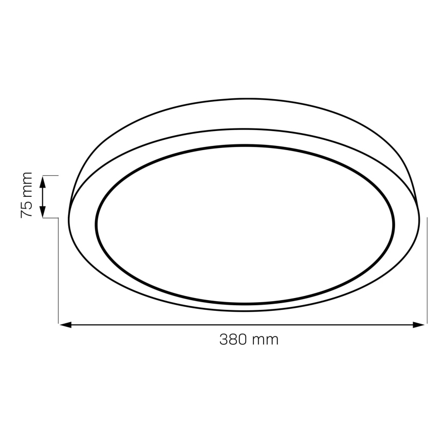 LED Hämardatav laevalgusti vannituppa HALINA LED/48W/230V 3000-6000K d. 38 cm IP44 must + kaugjuhtimispult