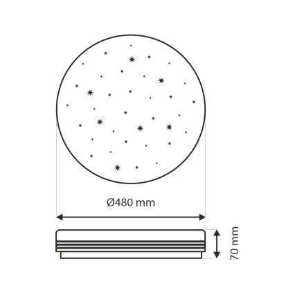 LED Hämardatav laevalgusti VENTA LED/36W/230V 2700-6500K d. 48 cm + kaugjuhtimispult