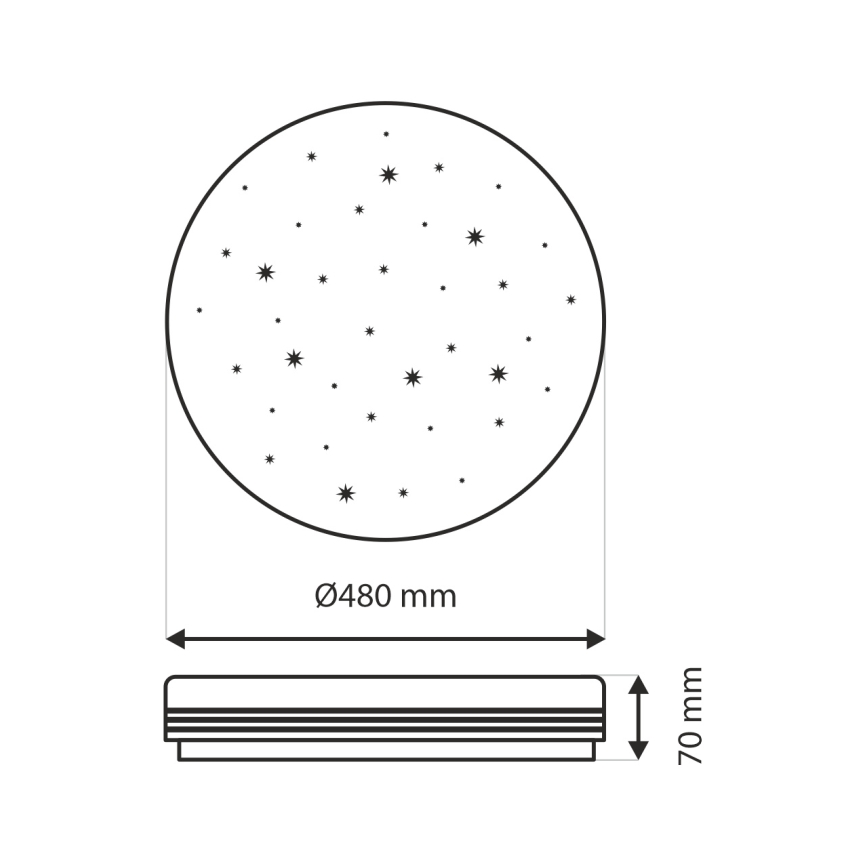 LED Hämardatav laevalgusti VENTA LED/36W/230V 2700-6500K d. 48 cm + kaugjuhtimispult