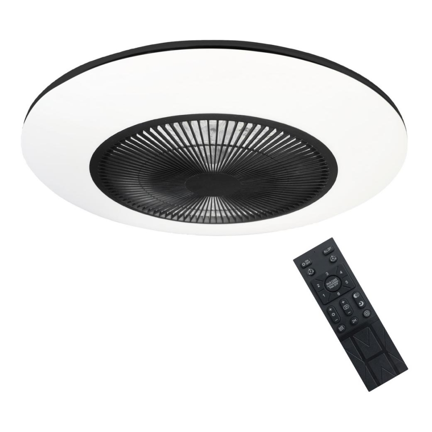 LED Hämardatav laevalgusti ventilaatoriga ARIA LED/38W/230V 3000-6500K must/valge + pult