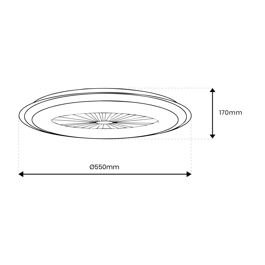 LED Hämardatav laevalgusti ventilaatoriga ARIA LED/38W/230V 3000-6500K must/valge + pult
