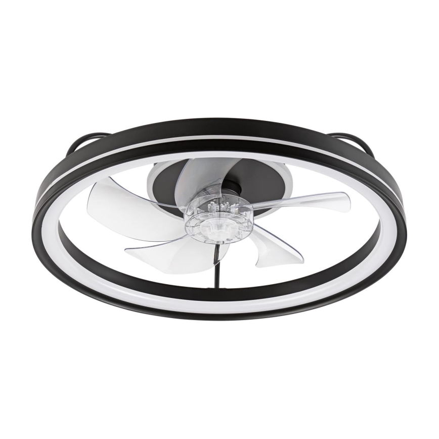 LED Hämardatav laevalgusti ventilaatoriga FARGO LED/37W/230V must + kaugjuhtimispult