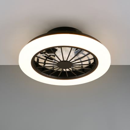 LED RGBW hämardatav laelamp ventilaatoriga GHANA LED/24W/230V 3000-6500K valge/must + kaugjuhtimispult
