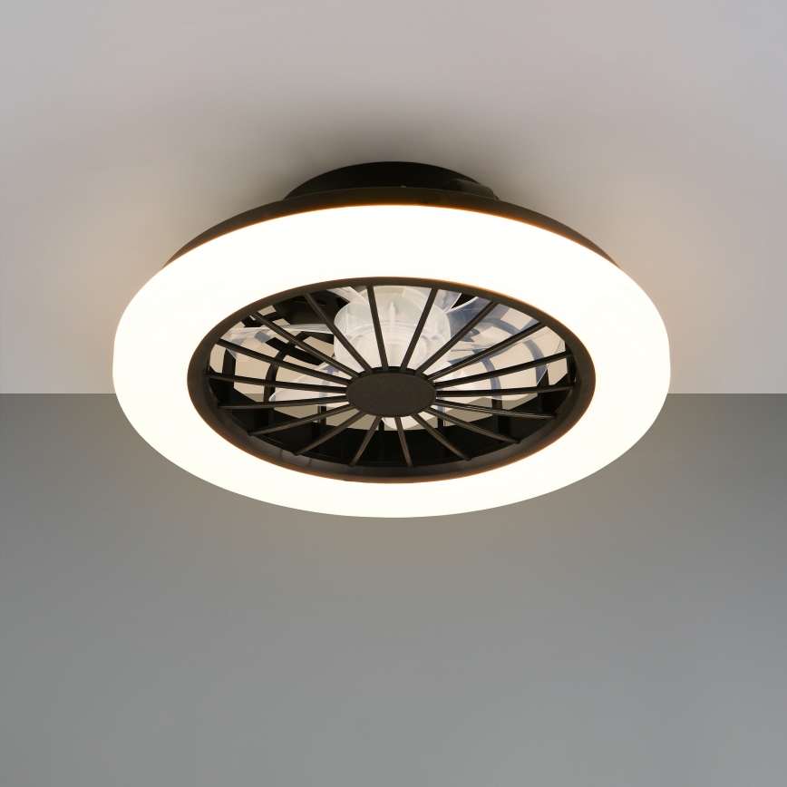 LED RGBW hämardatav laelamp ventilaatoriga GHANA LED/24W/230V 3000-6500K valge/must + kaugjuhtimispult
