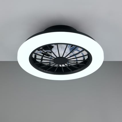 LED RGBW hämardatav laelamp ventilaatoriga GHANA LED/24W/230V 3000-6500K valge/must + kaugjuhtimispult