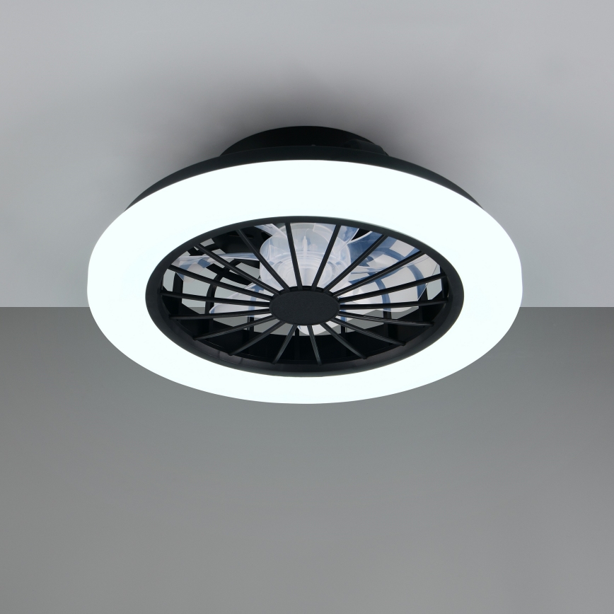 LED RGBW hämardatav laelamp ventilaatoriga GHANA LED/24W/230V 3000-6500K valge/must + kaugjuhtimispult