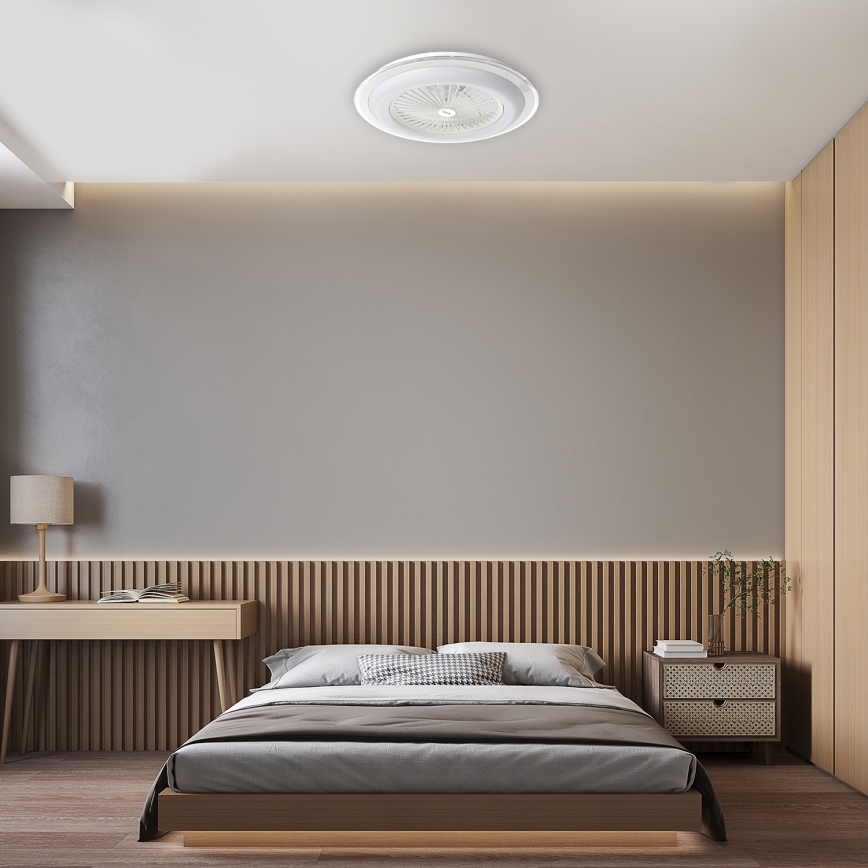 LED Hämardatav laevalgusti ventilaatoriga ZONDA LED/48W/230V 3000-6000K valge + kaugjuhtimispult