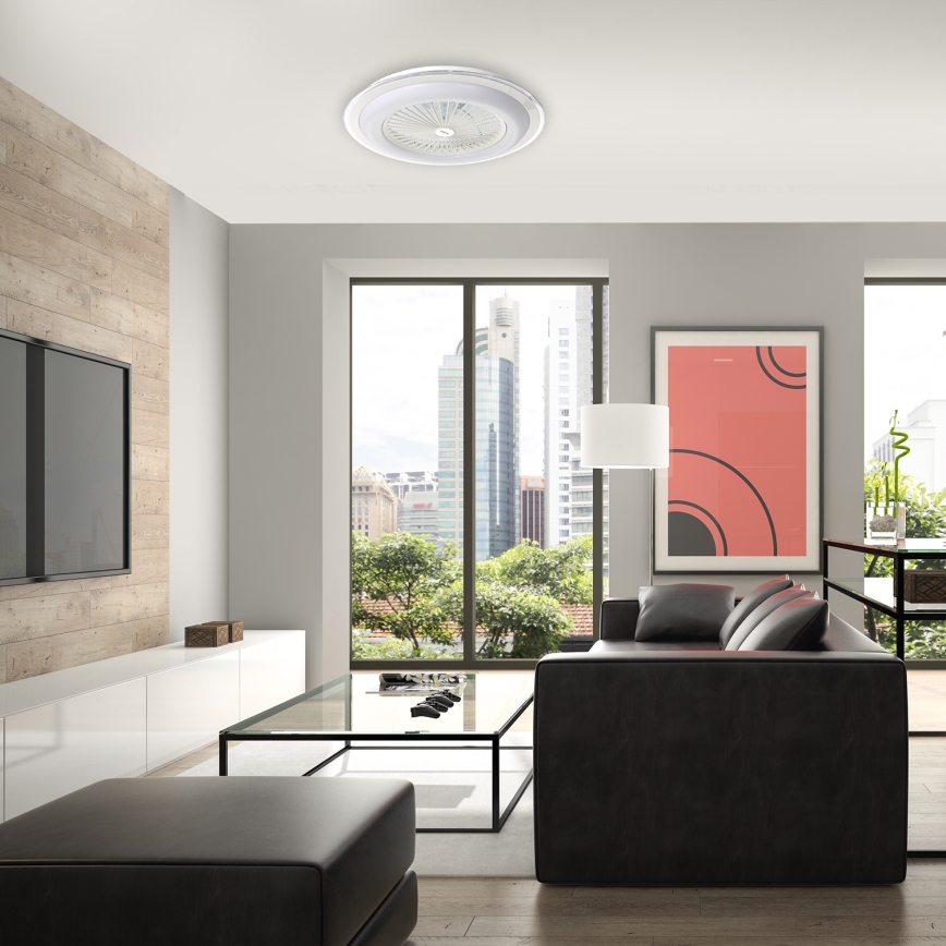 LED Hämardatav laevalgusti ventilaatoriga ZONDA LED/48W/230V 3000-6000K valge + kaugjuhtimispult