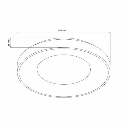 LED Hämardatav laevalgusti vannituppa WITOLD LED/48W/230V d. 38,5 cm 3000-6000K IP44 +Dálkové kontroll