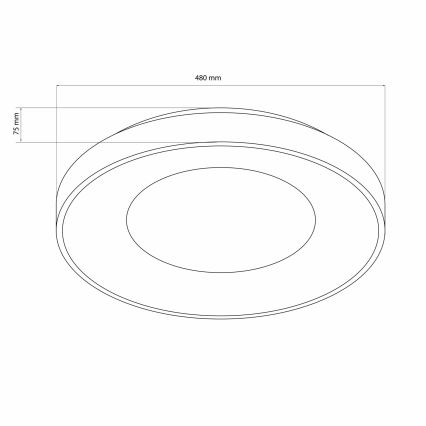 LED Hämardatav laevalgusti vannituppa WITOLD LED/72W/230V d. 48 cm 3000-6000K IP44 + kaugjuhtimispult