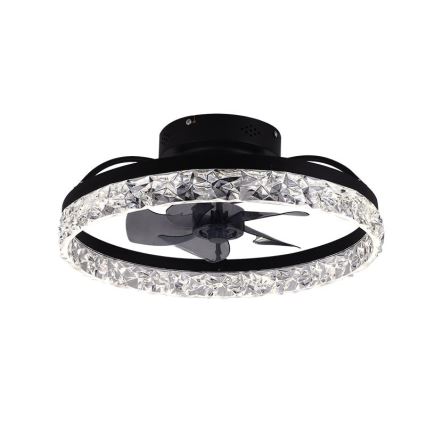 LED Hämardatav laeventilaator valgustiga LED/35W/230V 3000-6500K must + kaugjuhtimispult