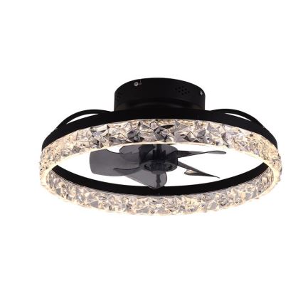 LED Hämardatav laeventilaator valgustiga LED/35W/230V 3000-6500K must + kaugjuhtimispult