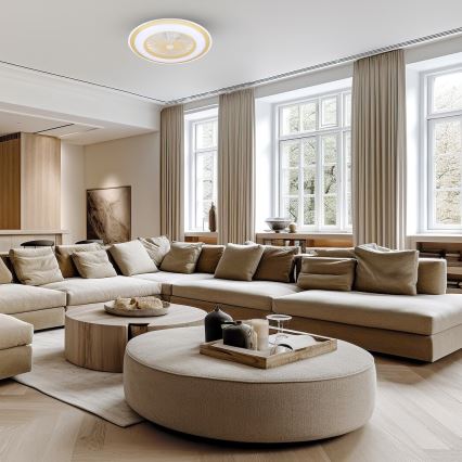 LED Hämardatav laeventilaator valgustiga ZEPHYR LED/48W/230V 3000-6000K kuldne + kaugjuhtimispult