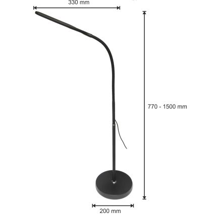 LED Hämardatav lamp 3-ühes DARA LED/10W/230V 3000/4000/6000K CRI 90 must