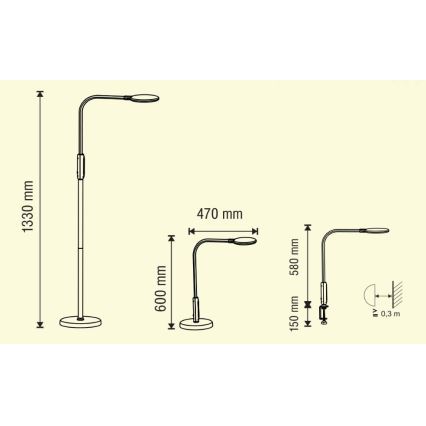 LED Hämardatav puutetundlik lamp 3-ühes LED/12W/230V must CRI 90 + kaugjuhtimispult