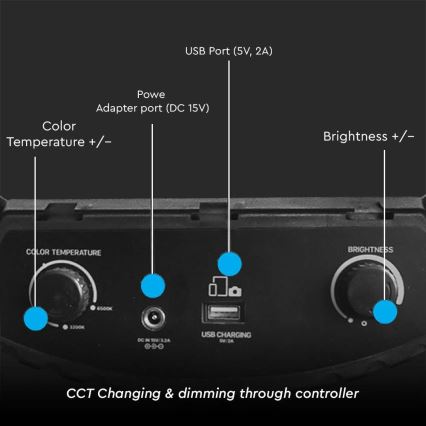 LED Hämardatav lamp alusega ja hoidik vlogimiseks LED/55W/230V CRI 90 + kaugjuhtimispult